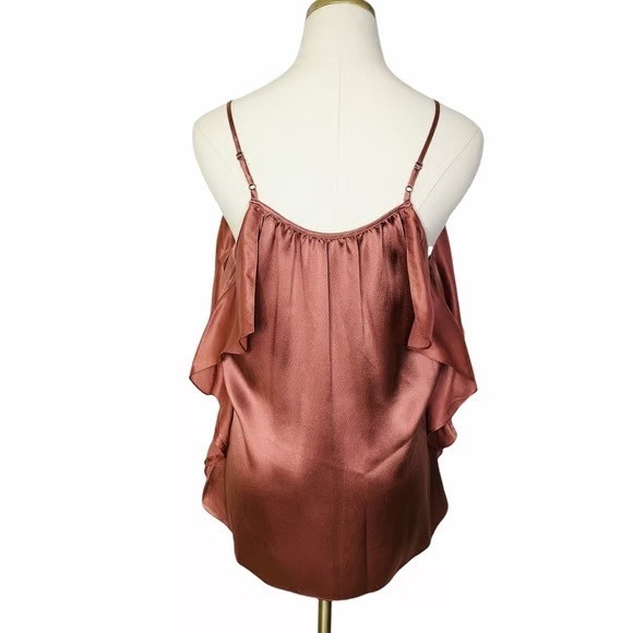Rebecca Taylor Ruffled Silk Cami in Mauve Blush Size 2 - Picture 8 of 10